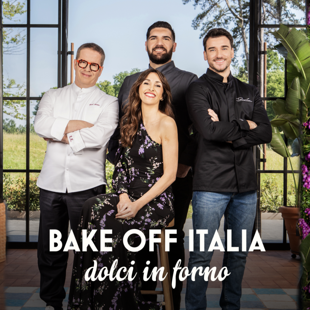 I tre giudici di Bake Off Italia 10,Ernst Knam, Damiano Carrara e Tommaso Foglia. Con la conduttrice Benedetta Parodi.