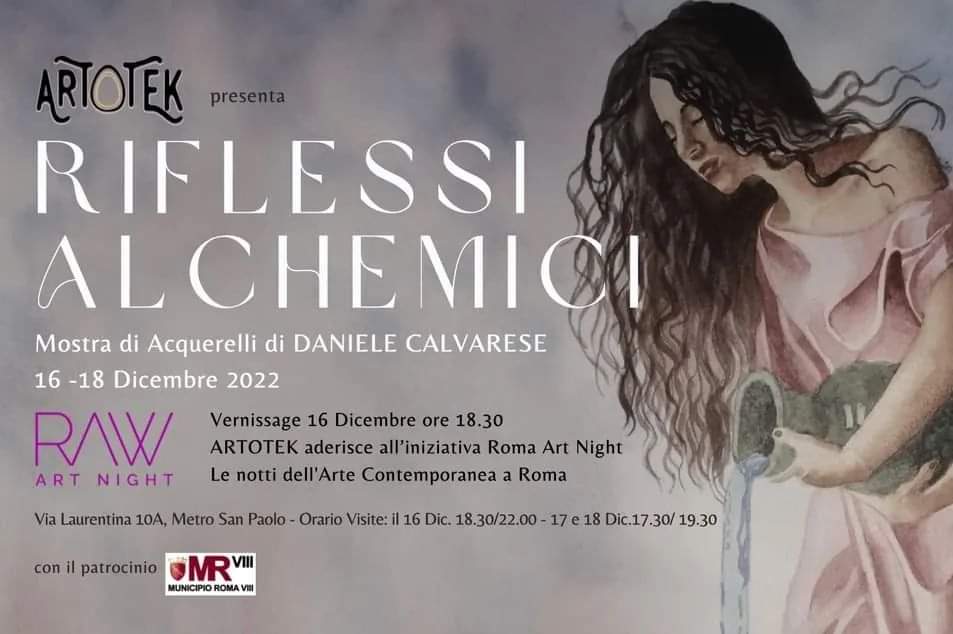 Volantino mostra Riflessi Alchemici di Daniele Calvarese